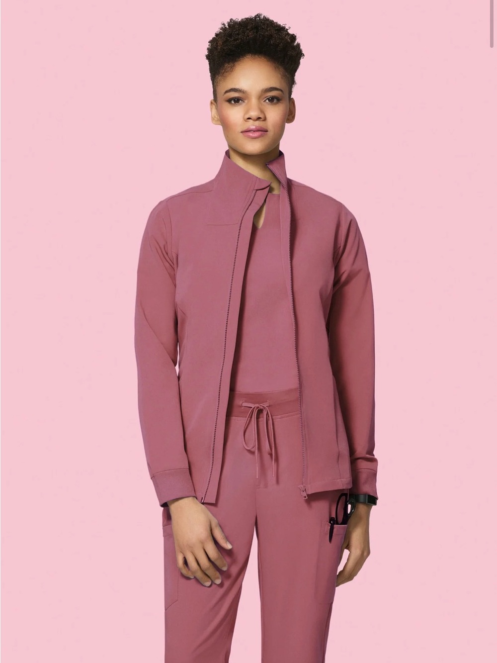 NWT Mandala Mauve Scrub Jacket
